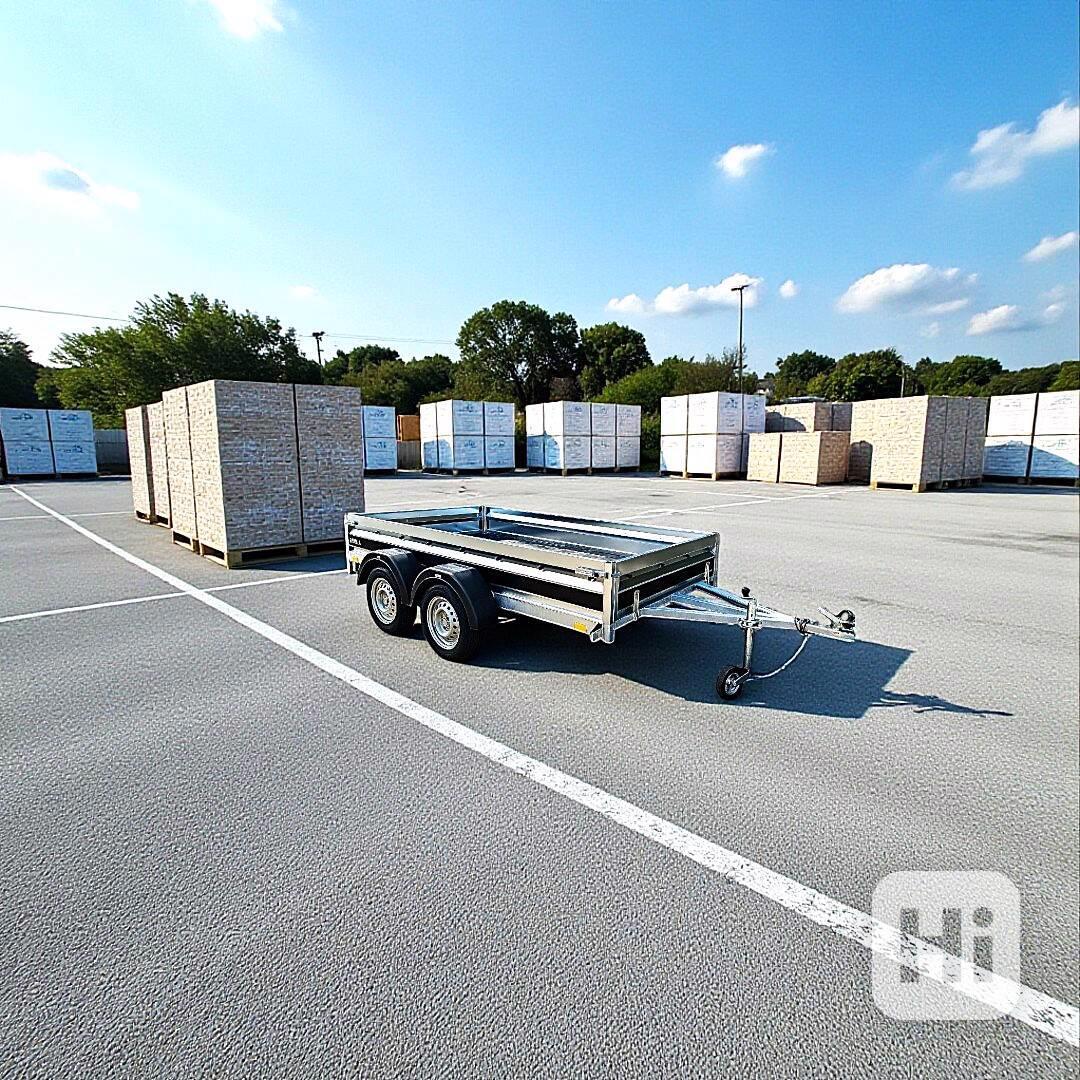 Nový přívěsný vozík 3,0m x 1,50m, 2x náprava, řidičák B, DPH - foto 1