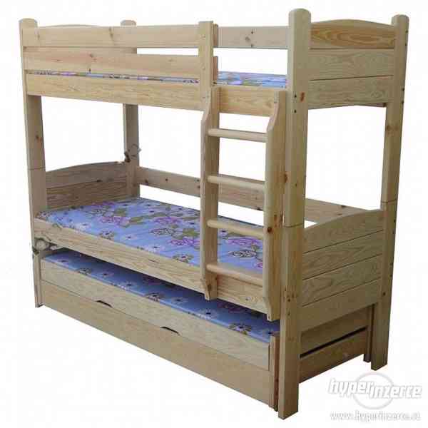 dřevěná patrová postel z masivu, palanda Strong chalup - foto 1