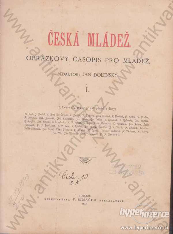 Česká mládež Obrázkový časopis pro mládež 1898 - foto 1