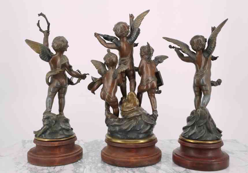 Starožitné sousoší andílků výška 42 cm - foto 2