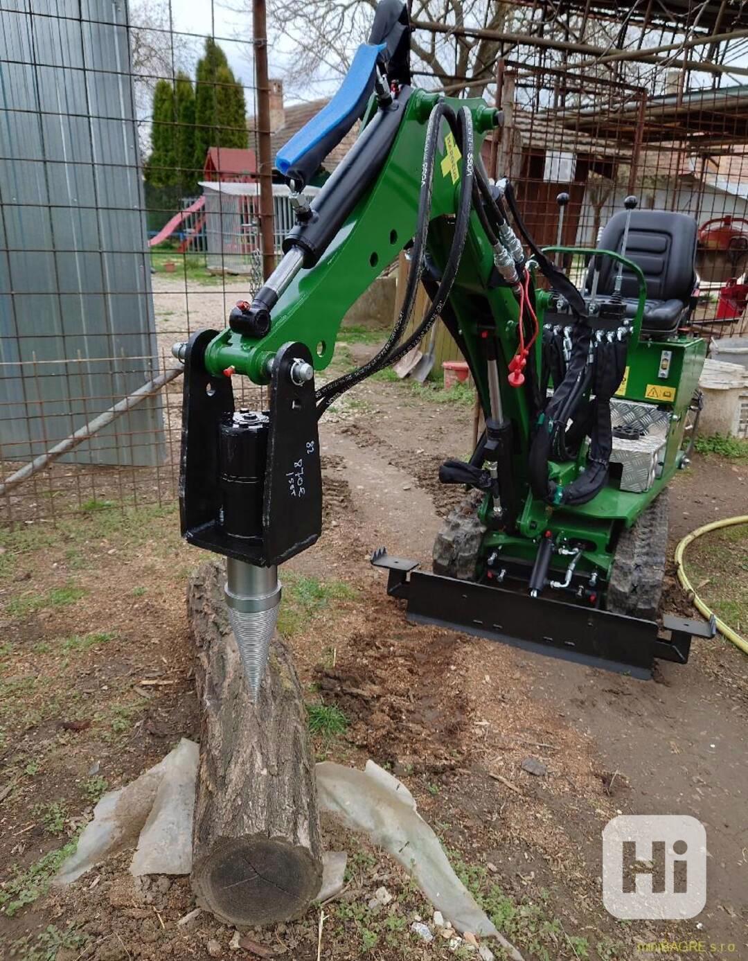 Kuželová štípačka dřeva pro minibagr s hydormotorem 10kw - foto 1