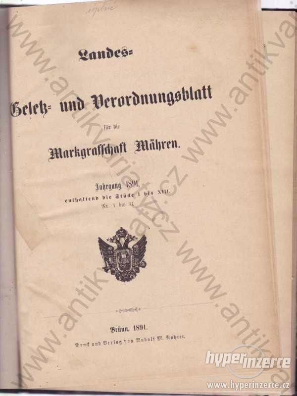Landes: Gesetz und Verordnungsblatt 1891 - foto 1