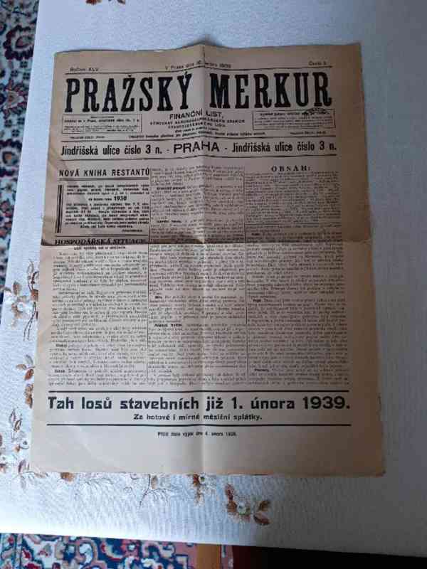 Pražšký Merkur a Moravské slovo noviny z roku 1939 a 1943! - foto 4