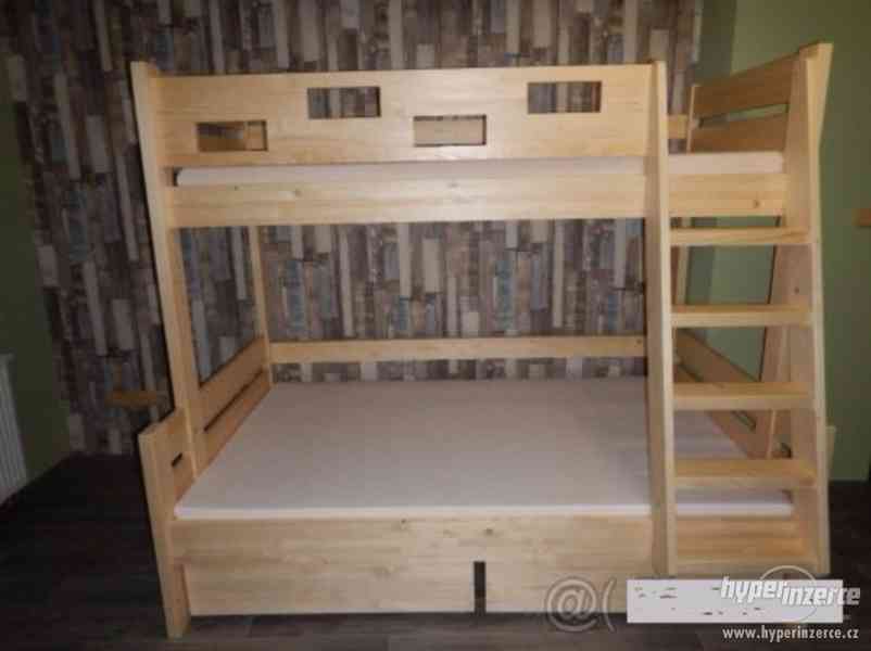 Patrová postel 90/120/200cm ze 4 CM MASIVU