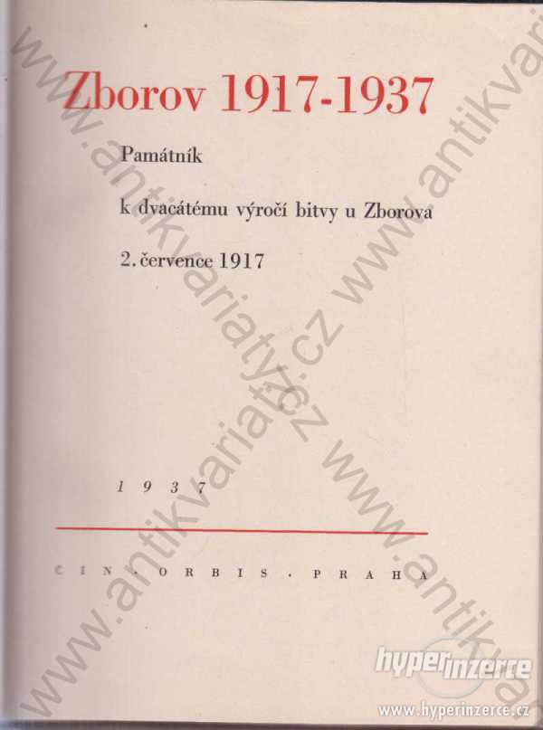 Zborov 1917-1937 Josef Kopta a kol. 1937 - foto 1