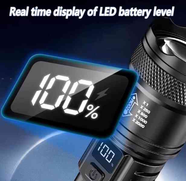 Výkonná LED taktická svítilna - foto 6