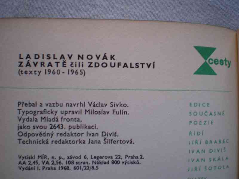 ZÁVRATĚ ČILI ZDOUFALSTVÍ (TEXTY 1960-1965) - NOVÁK - foto 3