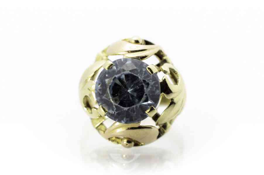Zlatý prsten s modrým kamenem, vel. 51 - foto 1