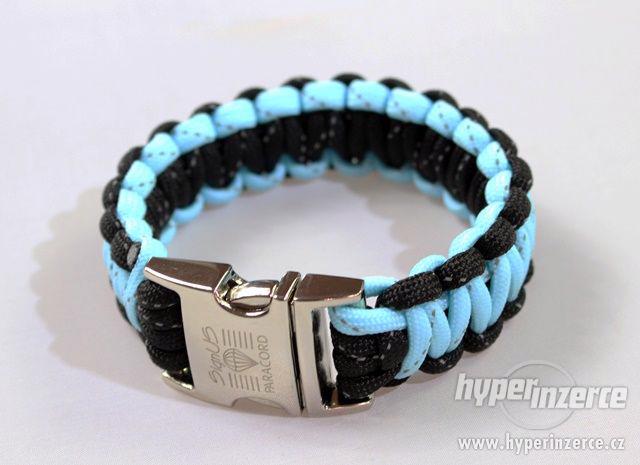 Reflexní pásek, náramek Signus Paracord modročerný - foto 1