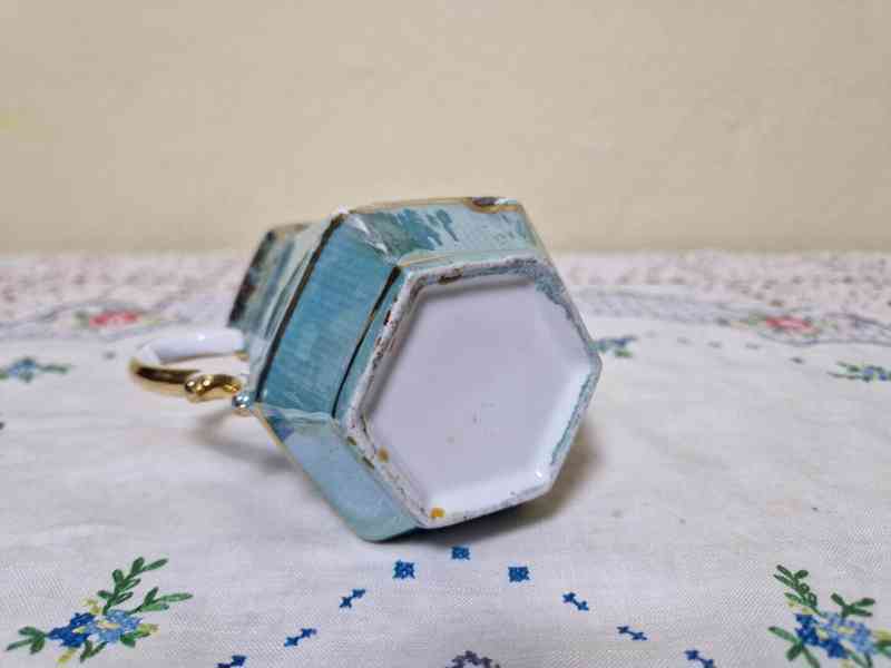 Vzácný starý zlacený malovaný Hrnek Vejprty - foto 7