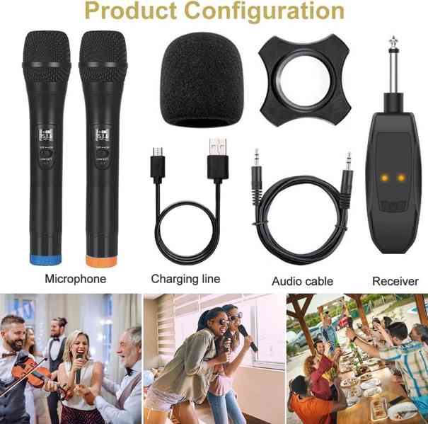 🎤 Bezdrátové karaoke mikrofony ALPOWL – stav nové - foto 4