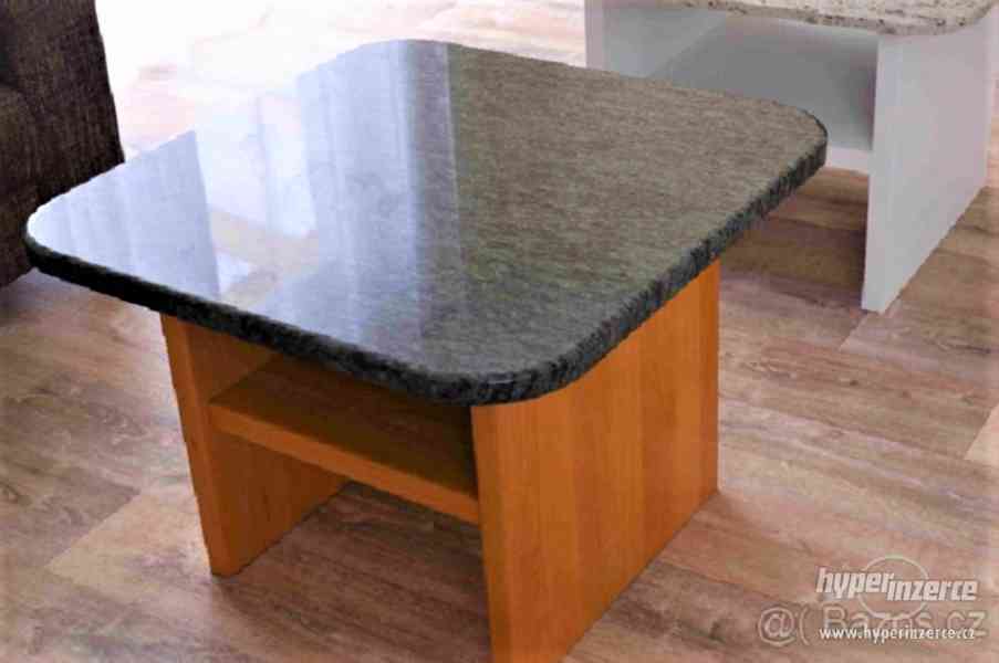 konferenční stolek , leštěná žula 75x75 cm - foto 1