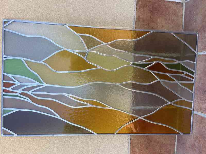 Barevná vitráž do olova, abstraktní motiv  - foto 6