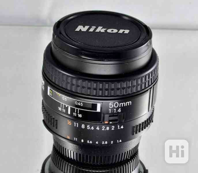 Nikon AF Nikkor 50mm f/1.4 **1:1.4, FX, PEVNÝ Objektiv - foto 4