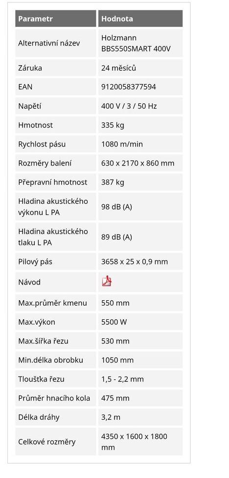 Pásová pila Holzmann BBS550SMART - foto 3