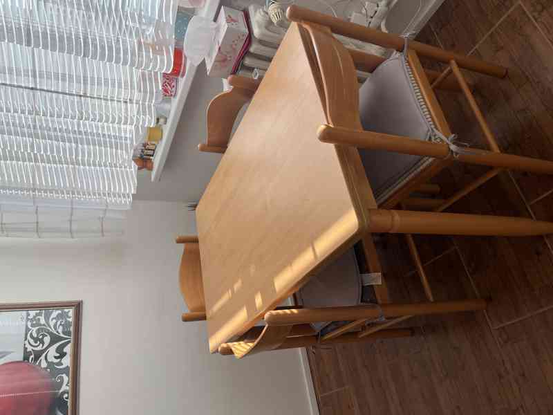 Jídelní stůl rozkládací + 4 židle - foto 2