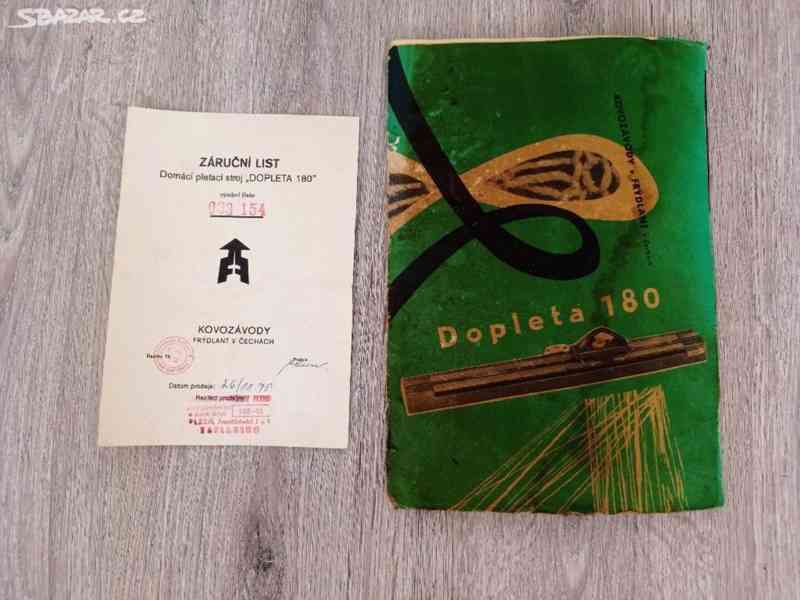 retro plně funkční pletací stroj ,,DOPLETA 180" - foto 11