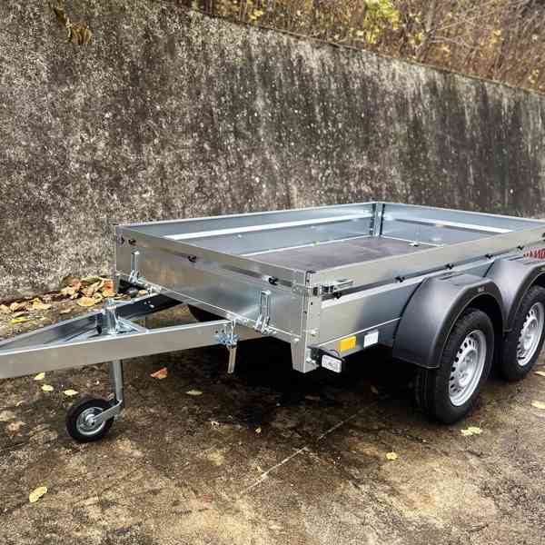 Přívěsný vozík sklopný NOVÝ 2,53mx1,30, 2x náprava 750kg,DPH - foto 9