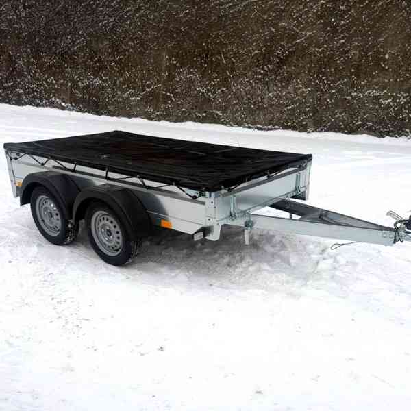 Přívěsný vozík sklopný NOVÝ 2,53mx1,30, 2x náprava 750kg,DPH - foto 3