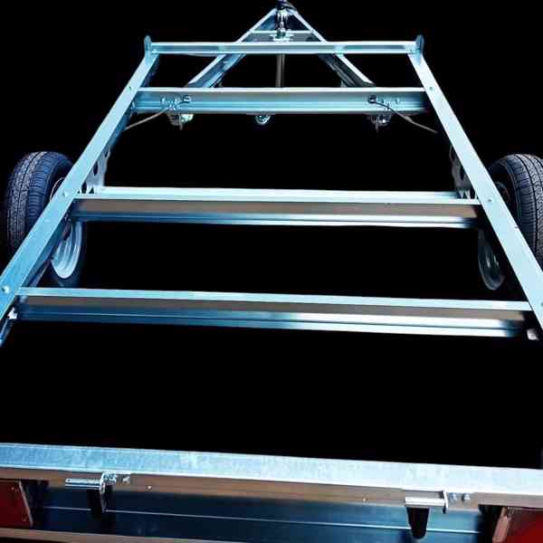 Přívěsný vozík sklopný NOVÝ 2,53mx1,30, 2x náprava 750kg,DPH - foto 16