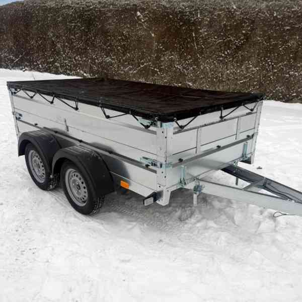 Přívěsný vozík sklopný NOVÝ 2,53mx1,30, 2x náprava 750kg,DPH - foto 18