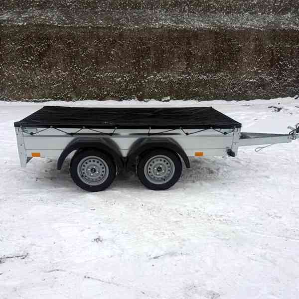 Přívěsný vozík sklopný NOVÝ 2,53mx1,30, 2x náprava 750kg,DPH - foto 5