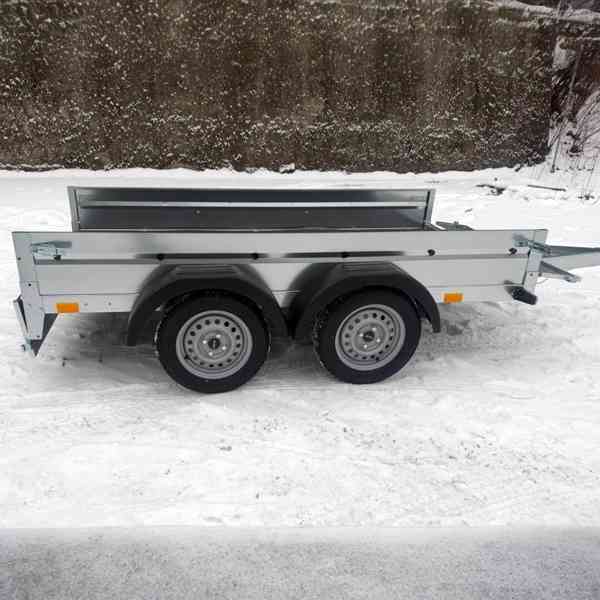 Přívěsný vozík sklopný NOVÝ 2,53mx1,30, 2x náprava 750kg,DPH - foto 8