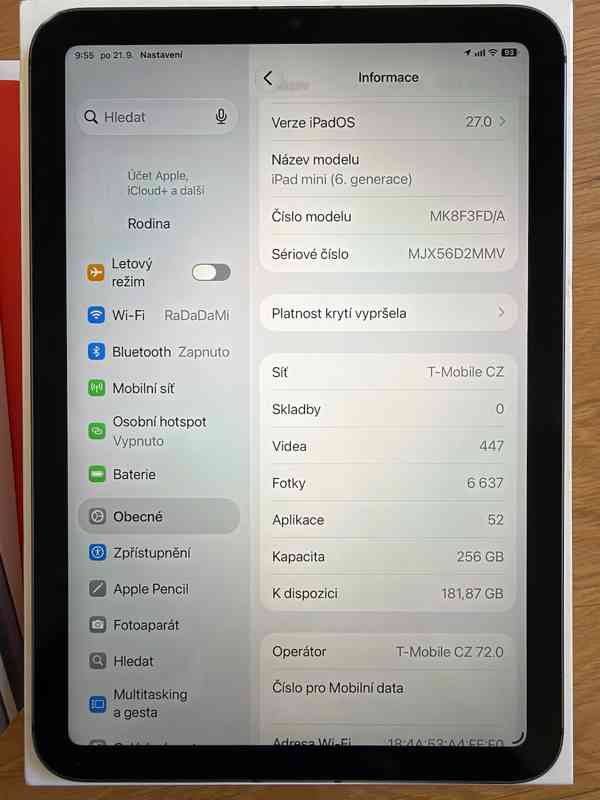 Apple iPad mini 256GB Cellular, obal, stylus, klávesnice - foto 2