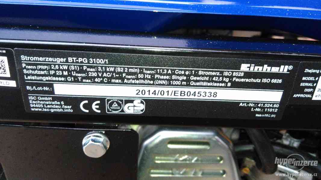 Prodám elektrocentrálu EINHELL BT-PG 3100/1 - foto 5