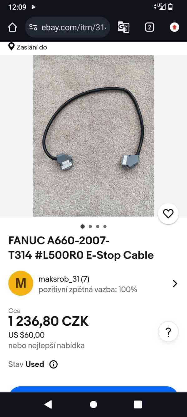 FANUC A660-2007-T314 #L500R0 E-Stop Cable Fanuc 4042-T081/L3 - foto 2