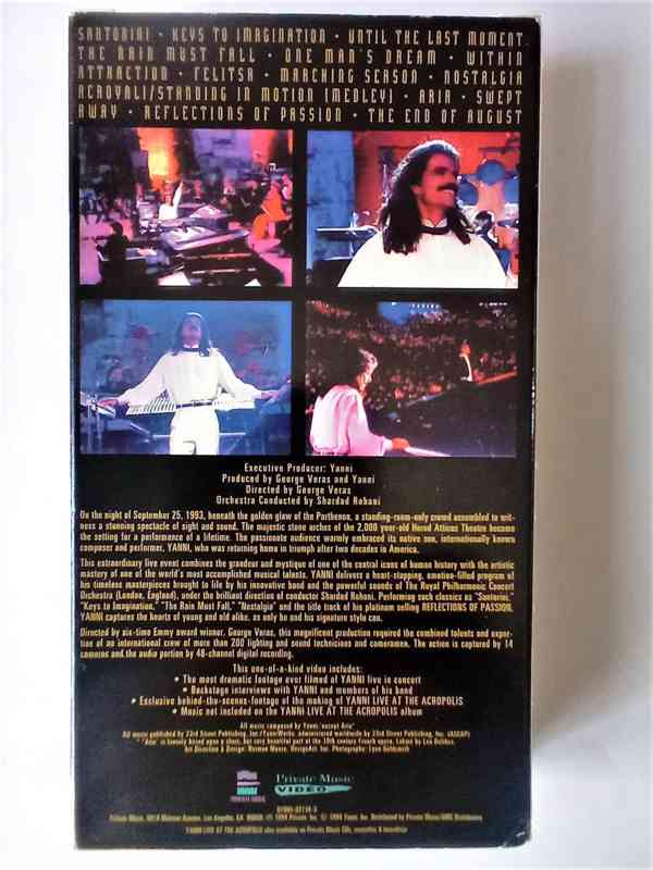 Video "Yanni live in the Acropolis" on VHS,  - foto 3