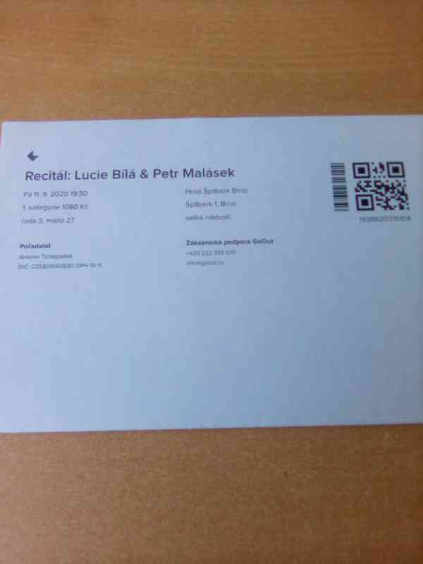 Prodám vstupenku na koncert Lucie Bílé - foto 1