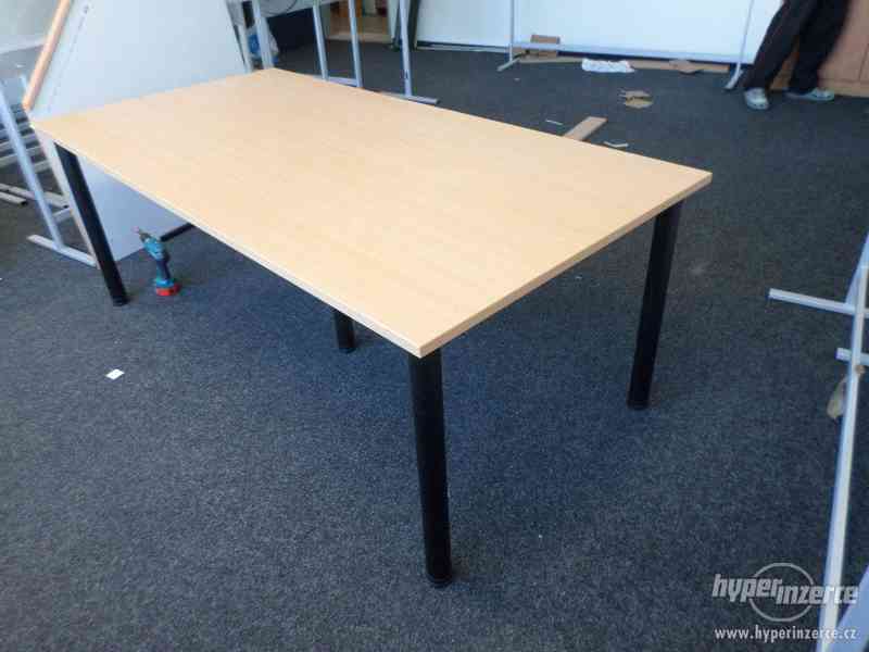 Psací stul černá, buk kovové nohy 200x100 - foto 1