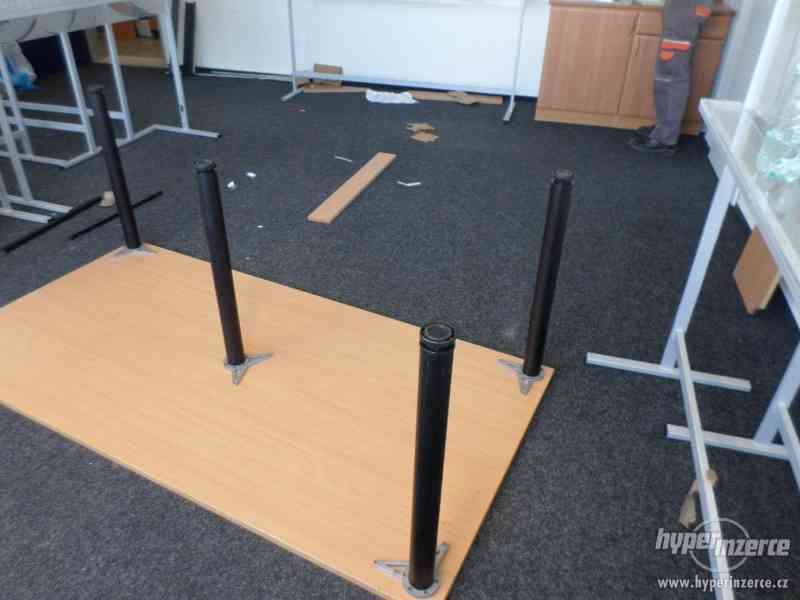 Psací stul černá, buk kovové nohy 200x100 - foto 3