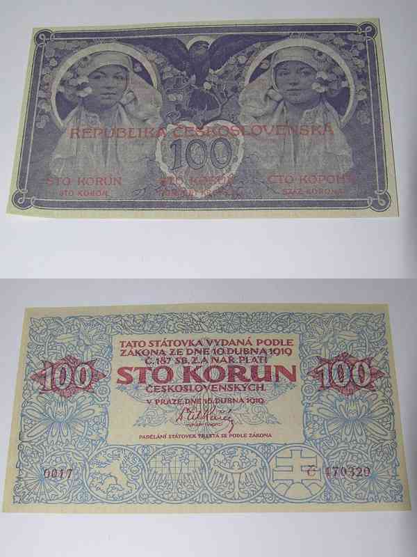 Kopie vzácných 1 republikových bankovek - Mucha - foto 7