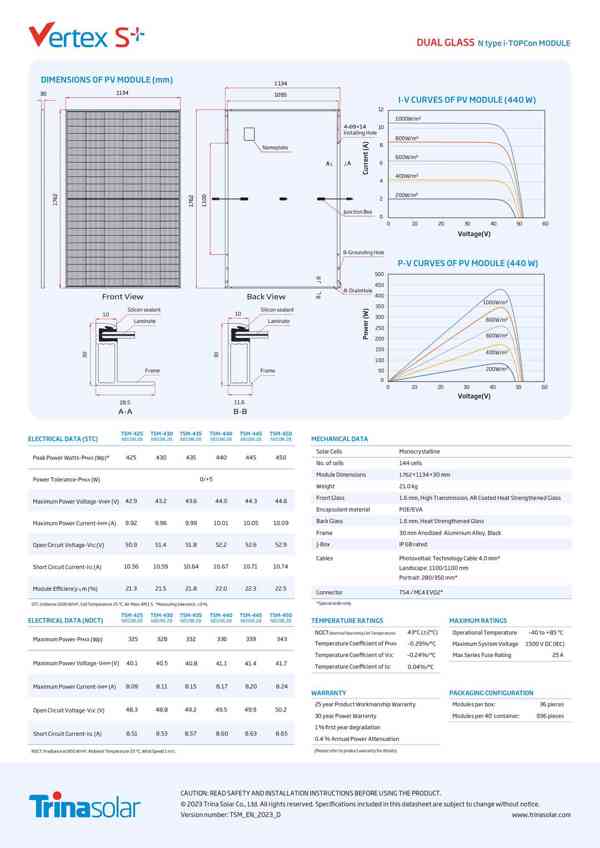 Prodej Fotovoltaický panel Trina Vertex S+ 450W - foto 2