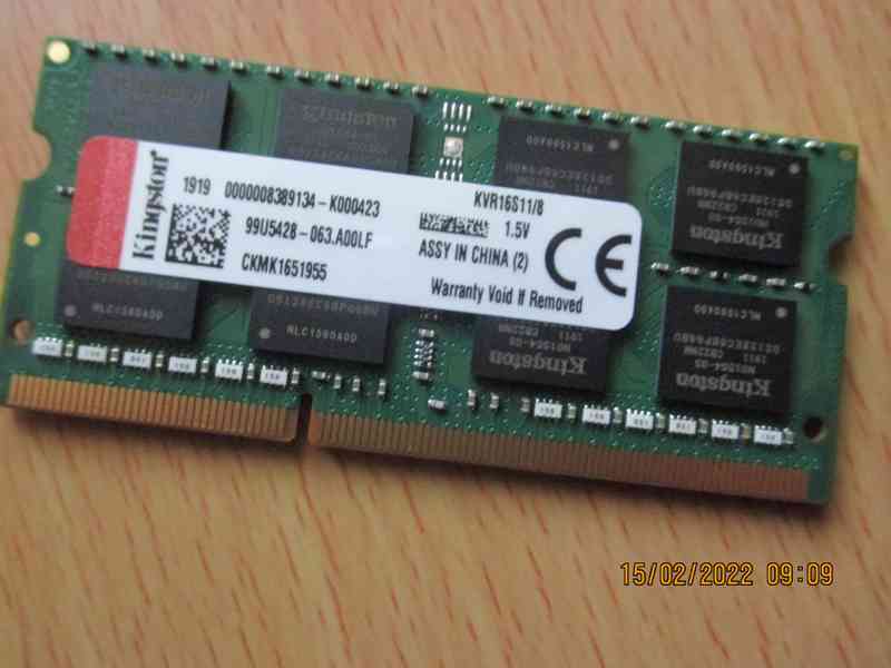 Paměť DDR3 Kingston 8GB - foto 2