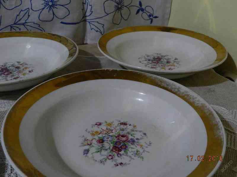 Sada 6 starých talířů květiny  Ditmar Urbach - foto 4