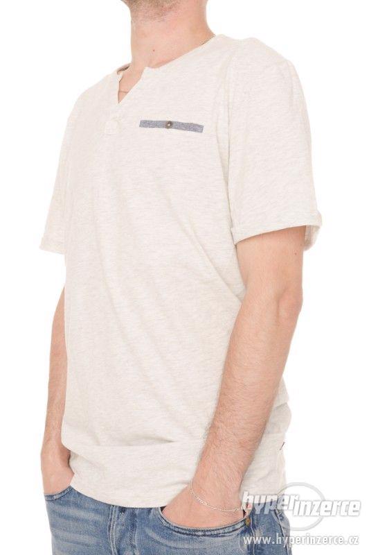 Nové pánské tričko Tom Tailor šedo béžové vel M - foto 1