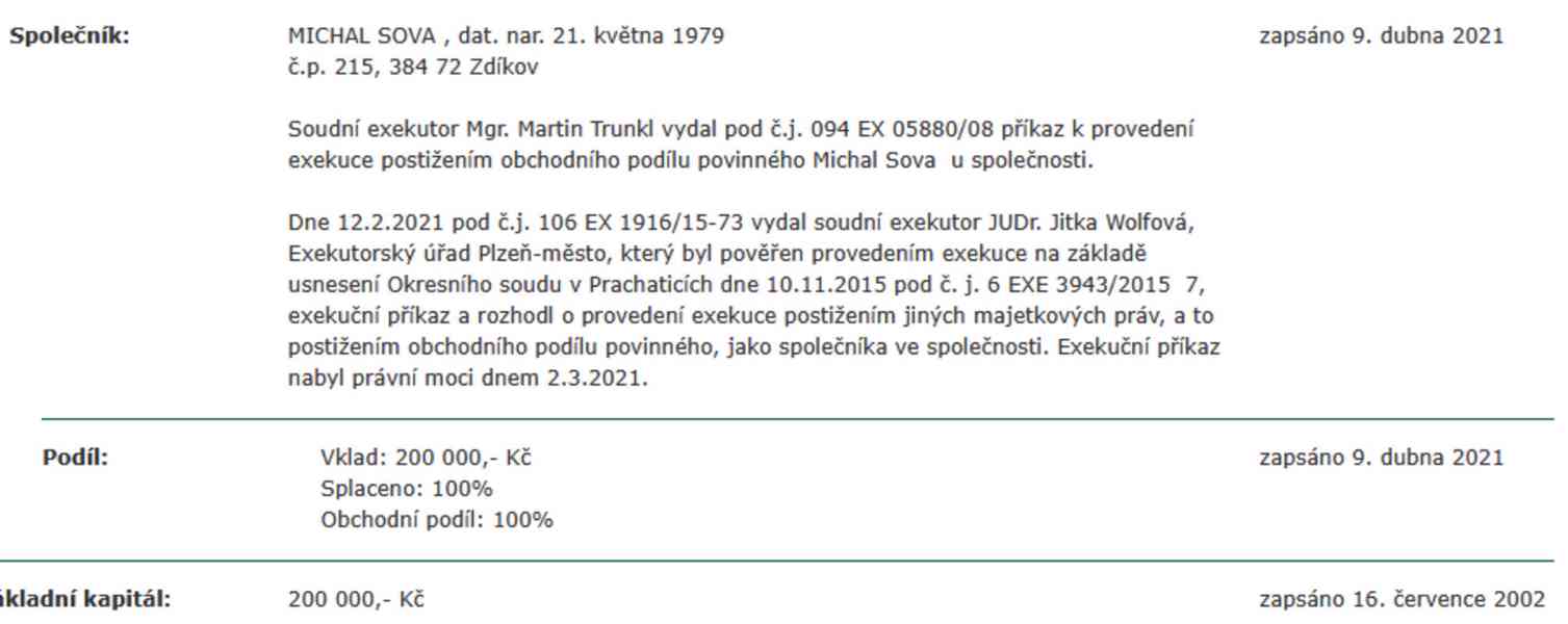 Obchodní podíl ve výši 100 % s vkladem 200.000,- Kč - foto 2