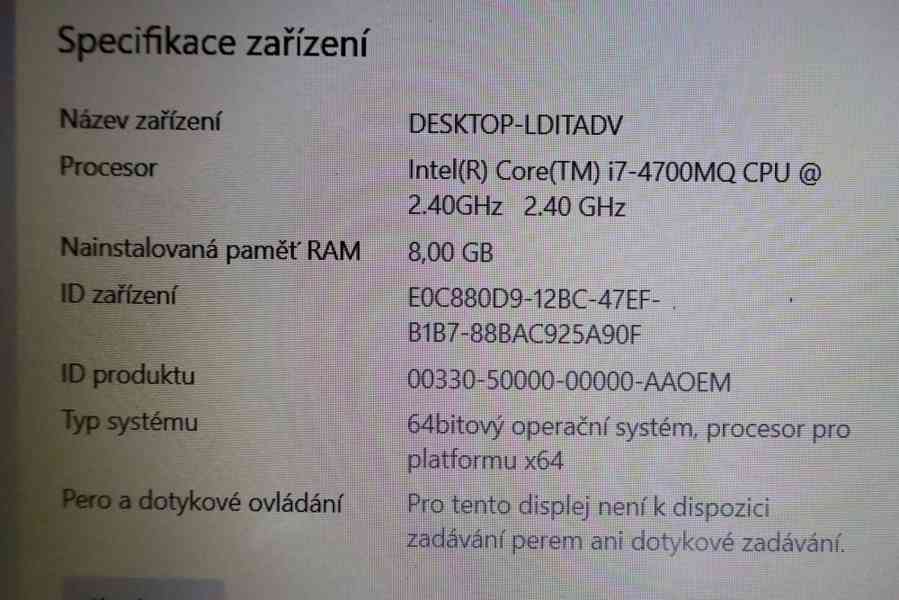 NTB Hewlett Packard - i7, 8 GB RAM, 128 SSD, W10, výborný st - foto 6