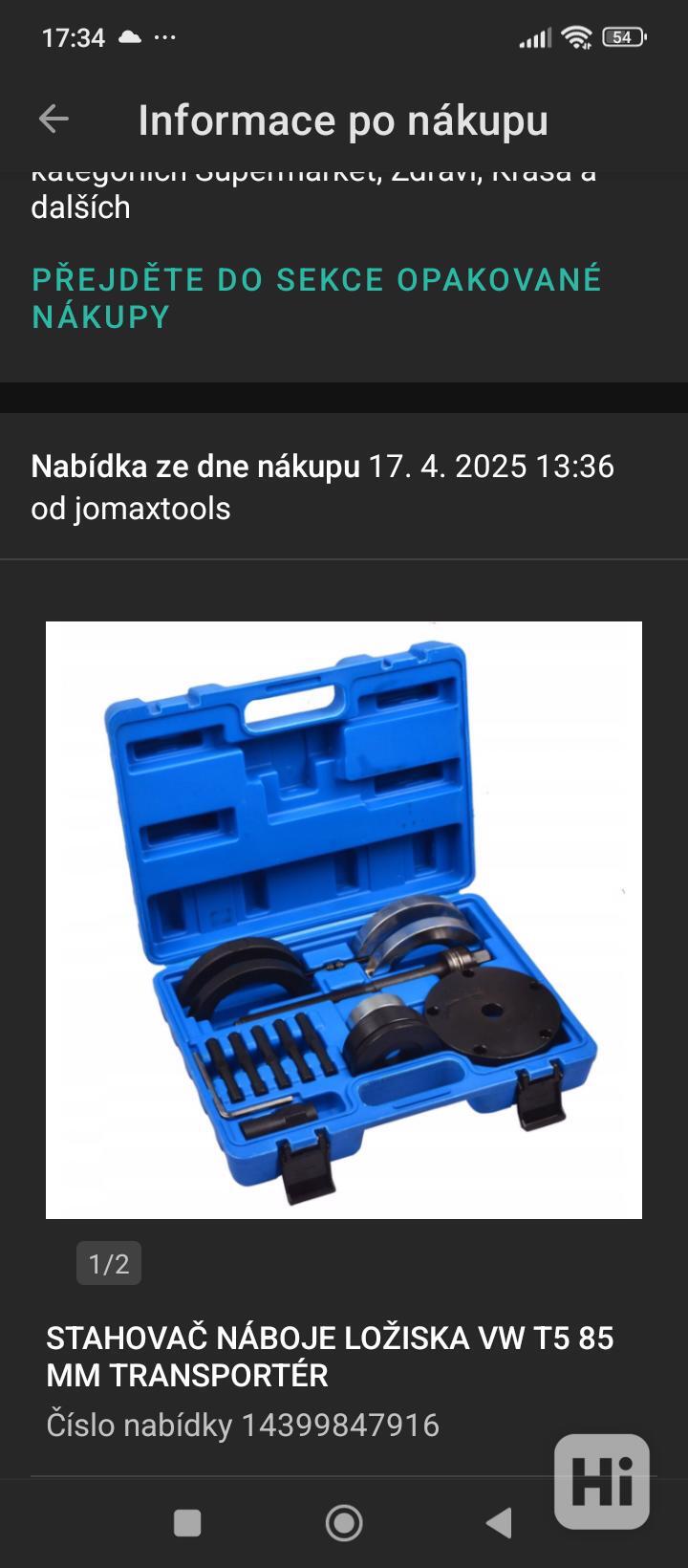 Nová, nepoužitá Sada stahováku ložiska VW Transportér t5  - foto 1