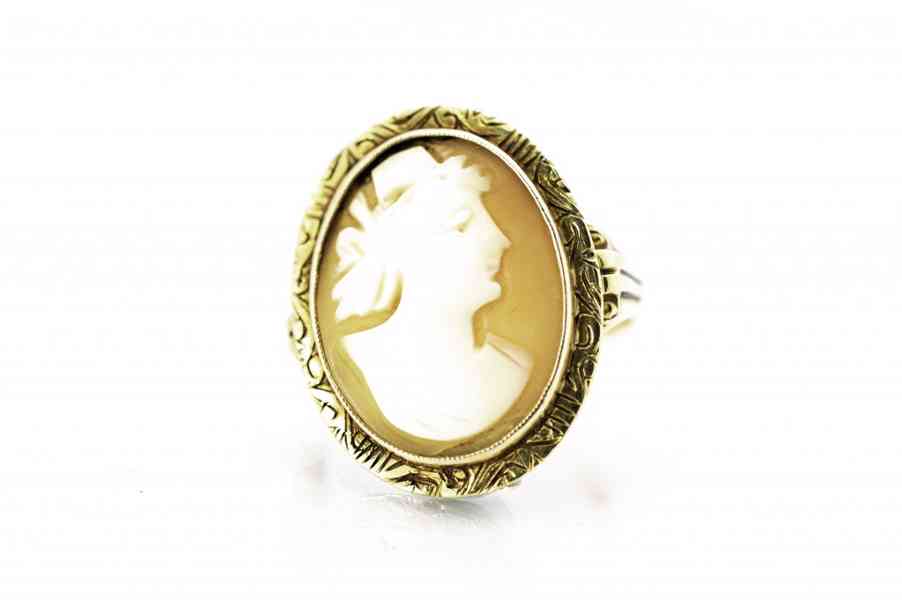 Zlatý prsten s kamejí vel. 58 - foto 1