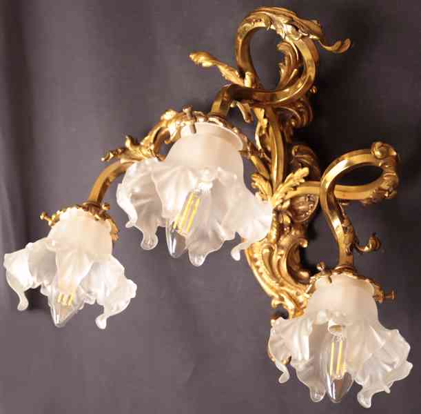 Rokokové nástěnné lampy párové - foto 7