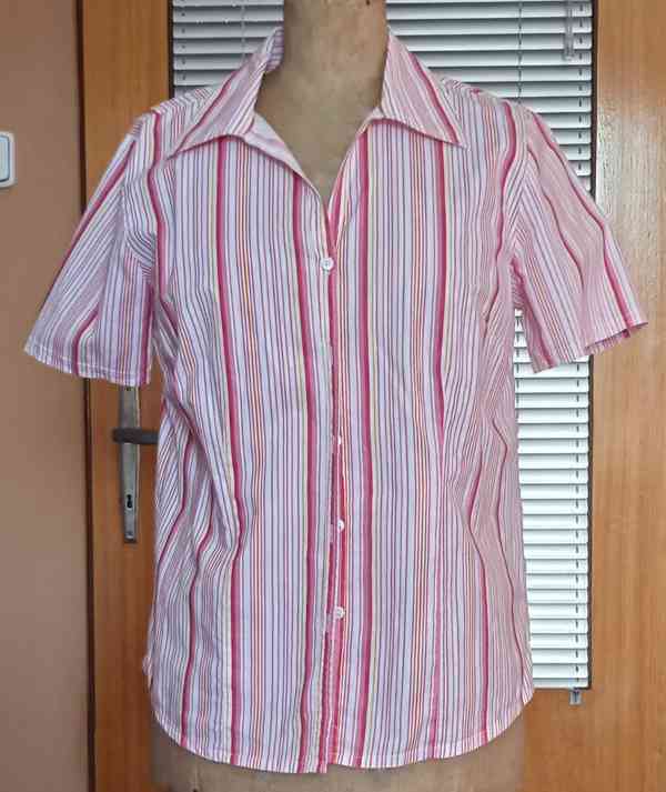 Dámská košile růžová s proužkem (vel. M) - foto 1
