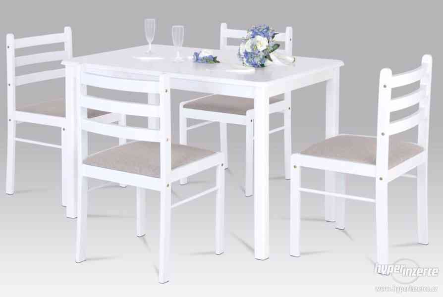 Jídelní stůl + 4 židle bílá - SET 4 + 1 - foto 3