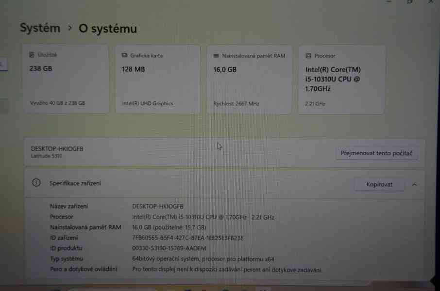 Dell latitude 5310 i5/16GB/SSD 256GB/záruka - foto 3