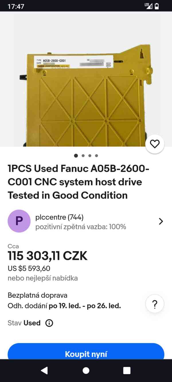 A05B-2600-C001 PSU Fanuc Robot systém host 1Kus kompletní TO - foto 6