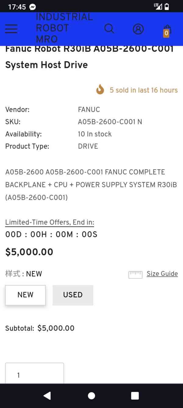 A05B-2600-C001 PSU Fanuc Robot systém host 1Kus kompletní TO - foto 8