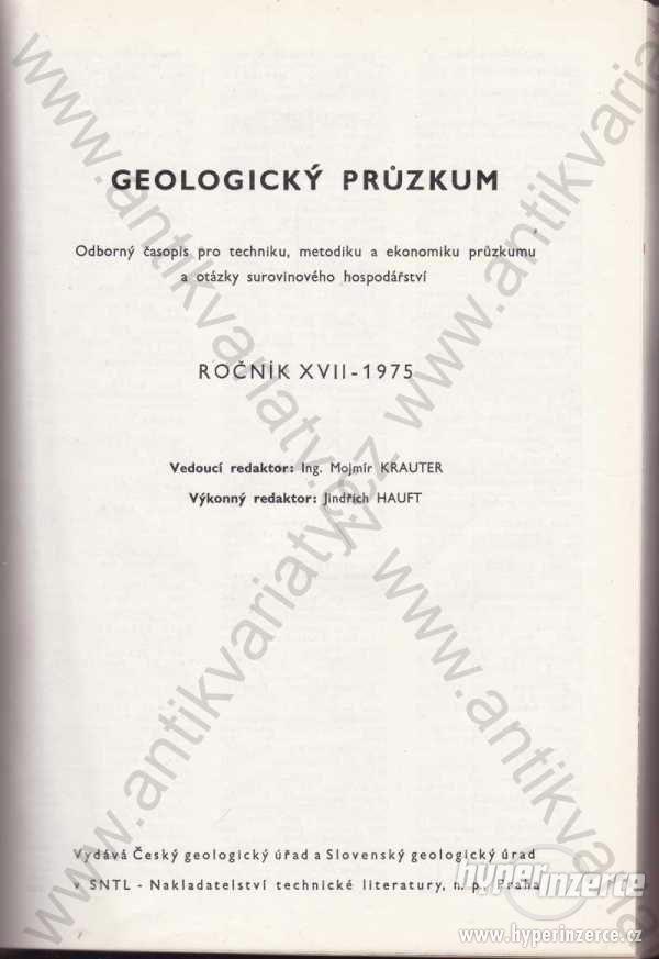Geologický průzkum 1975 M. Krauter, J. Hauft - foto 1
